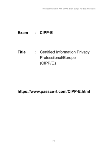 IAPP CIPP-E Certification Dumps 2023