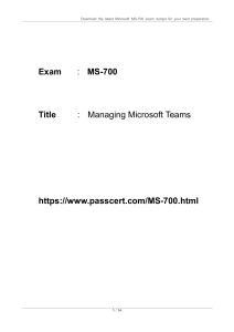 MS-700 Managing Microsoft Teams Free Dumps 2023