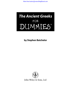 The Acient Greeks for Dummies - Stephen Batchelor