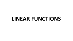 LINEAR FUNCTIONS
