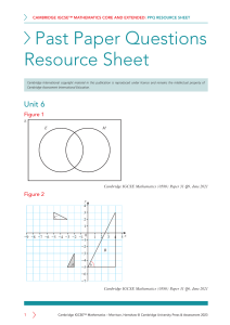 Unit 6 Past Paper Questions Resource Sheet