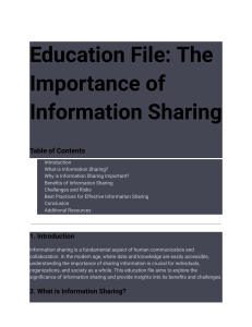 information sharing importance 