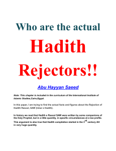 Who are the actual Munkar e Hadiths English by Abu Hayyan Saeed ..
