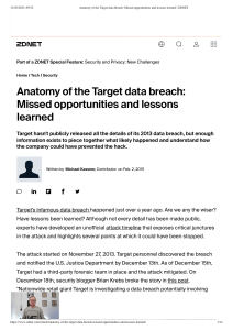 Case Study - Anatomy of the Target data breach