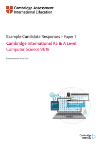 9618 Example Candidate Responses Paper 1 (for examination from 2021)