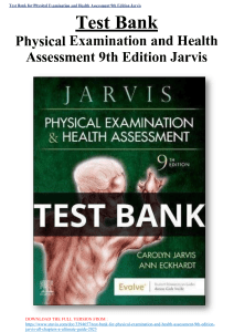 Test Bank for Physical Examination and Health Assessment 9th Edition jarvis