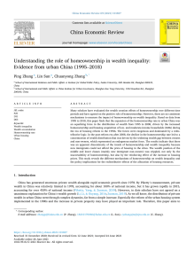 Understanding the role of homeownership in wealth inequality Evidence from urban China