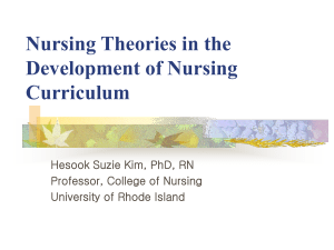 Nursin Theories in the Development of Nursing Curriculum