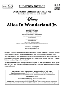 Alice in Wonderland Jr Audition Pack - Everyman Theatre Cardiff