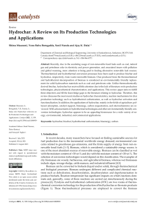 Hydrochar A Review on Its Production Technologies 