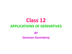aplications of derivatives