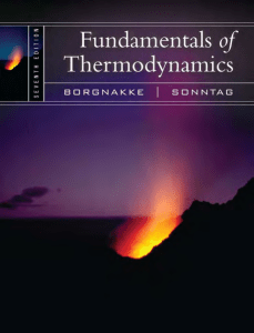 Fundamentals of Thermodynamics by Claus Borgnakke and Richard 7th Edition