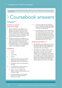 Cambridge IGCSE Chemistry Coursebook Answers