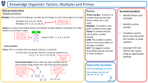 ko unit 1d factors  multiples and primes