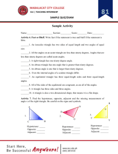 Sample quiz and Exam