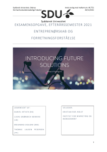 HA-GE1 - Entreprenørskab og Forretningsforståelse Eksamen - Future Solutions Rapport E21