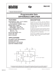 INA145 - Programmable Gain Difference Amplifier