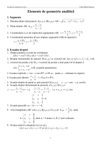 Geometrie Analitică și Vectori: Formule și Probleme