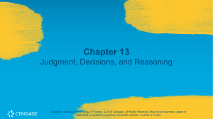 Judgment, Decisions, and Reasoning: Cognitive Psychology Chapter