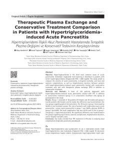 Therapeutic Plasma Exchange an