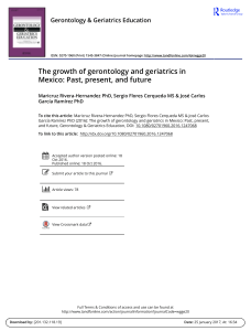 The growth of gerontology in Mexico 17PGS