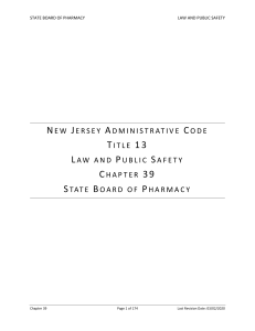 Chapter-39-State-Board-of-Pharmacy NJ MPJE