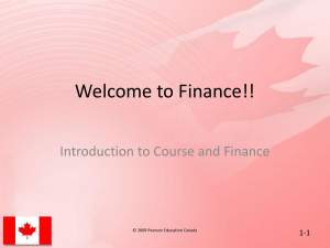 Finance course Overview slides2