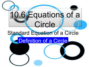 10.6 Equation of the circle