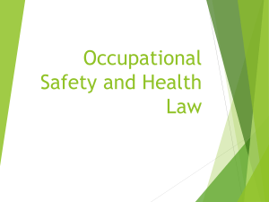 Lec 1  Occupational Safety and Health Standards