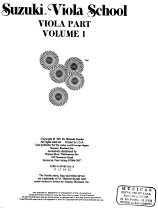 Suzuki Viola School - Volume 01