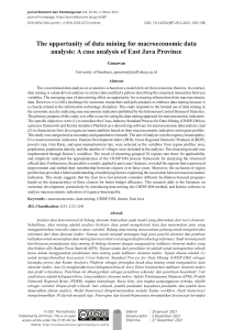 DATA MINING USING CRISP-DM PROCESS FRAMEWORK ON OFFICIAL STATISTICS- A CASE STUDY OF EAST JAVA PROVINCE-608-Article Text-3323-1-10-20220523