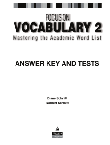 focus on vocabulary 2 bridging vocabulary answer key and tes