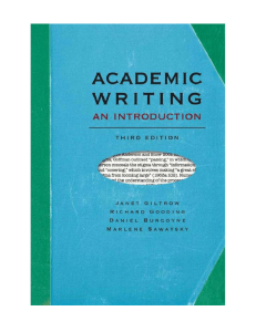 Academic Writing: An Introduction Textbook