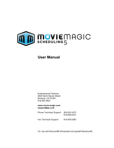 Movie Magic Scheduling 5 User Manual