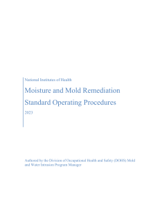 National Institutes of Health Moisture and Mold Remediation Standard Operating Procedures 2023