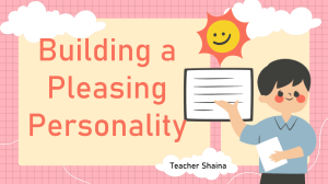 L1- Building a Pleasing Personality