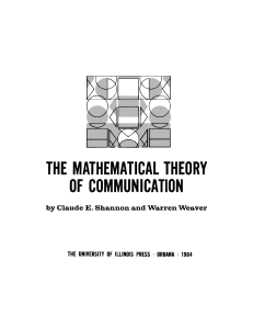 Shannon Weaver 1949 Mathematical