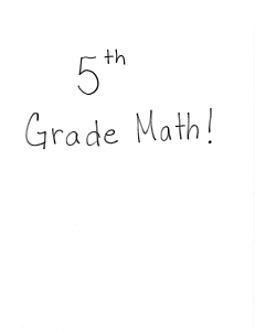 5th Grade Math minutes Part 1