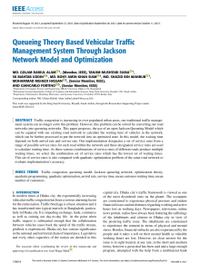 Queueing Theory Based Vehicular Traffic Management System Through Jackson Network Model and Optimization