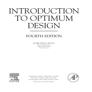 Arora, Jasbir S - Introduction to Optimum Design, Fourth Edition-Academic Press is an imprint of Elsevier (2016)