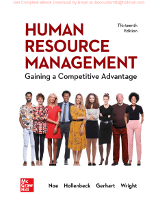 Human Resource Management, Gaining a Competitive Advantage 13e Raymond Noe, Hollenbeck, Barry, Wright