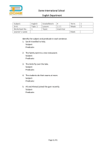 Gr. 4 Grammar worksheet