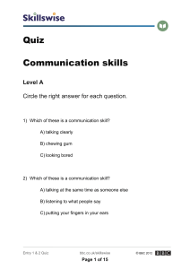 Communication Skills Quiz: Levels A, B, C