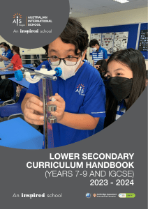 Lower Secondary Curriculum Handbook 2023-2024