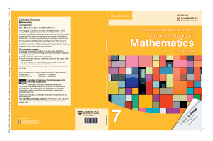 Cambridge Checkpoint Maths Year 7 Coursebook