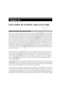 locaton planning and anlaysis