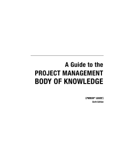 PMBOK Guide: Project Management Body of Knowledge