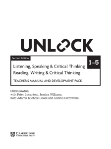 Unlock Levels 1-5 Teacher s Manual and Development Pack Reading, Writing   Critical Thinking and Listening, Speaking   Critical Thinking