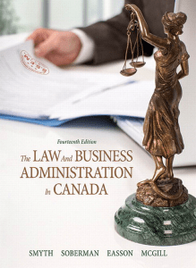 The Law And Business Administration In Canada 14th Edition