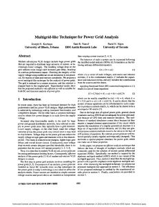 Multigrid-like technique for power grid analysis